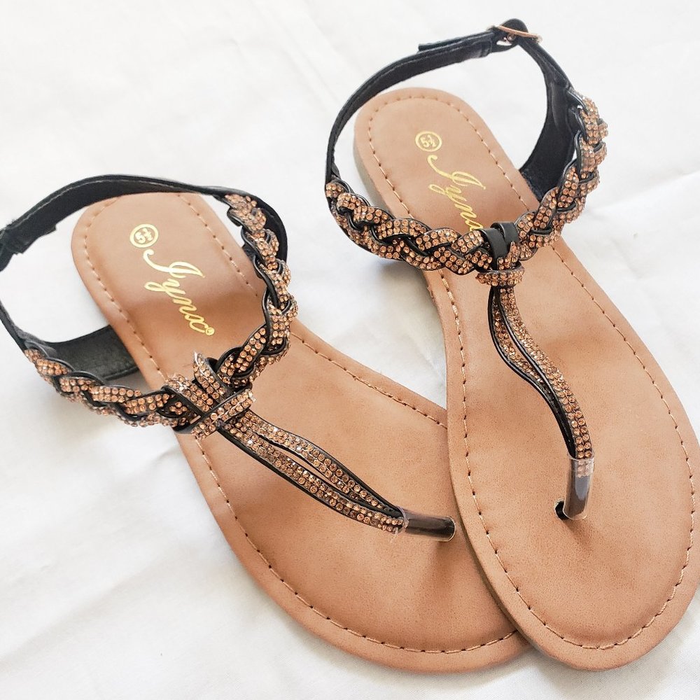 Bling Braided Sandal NWT